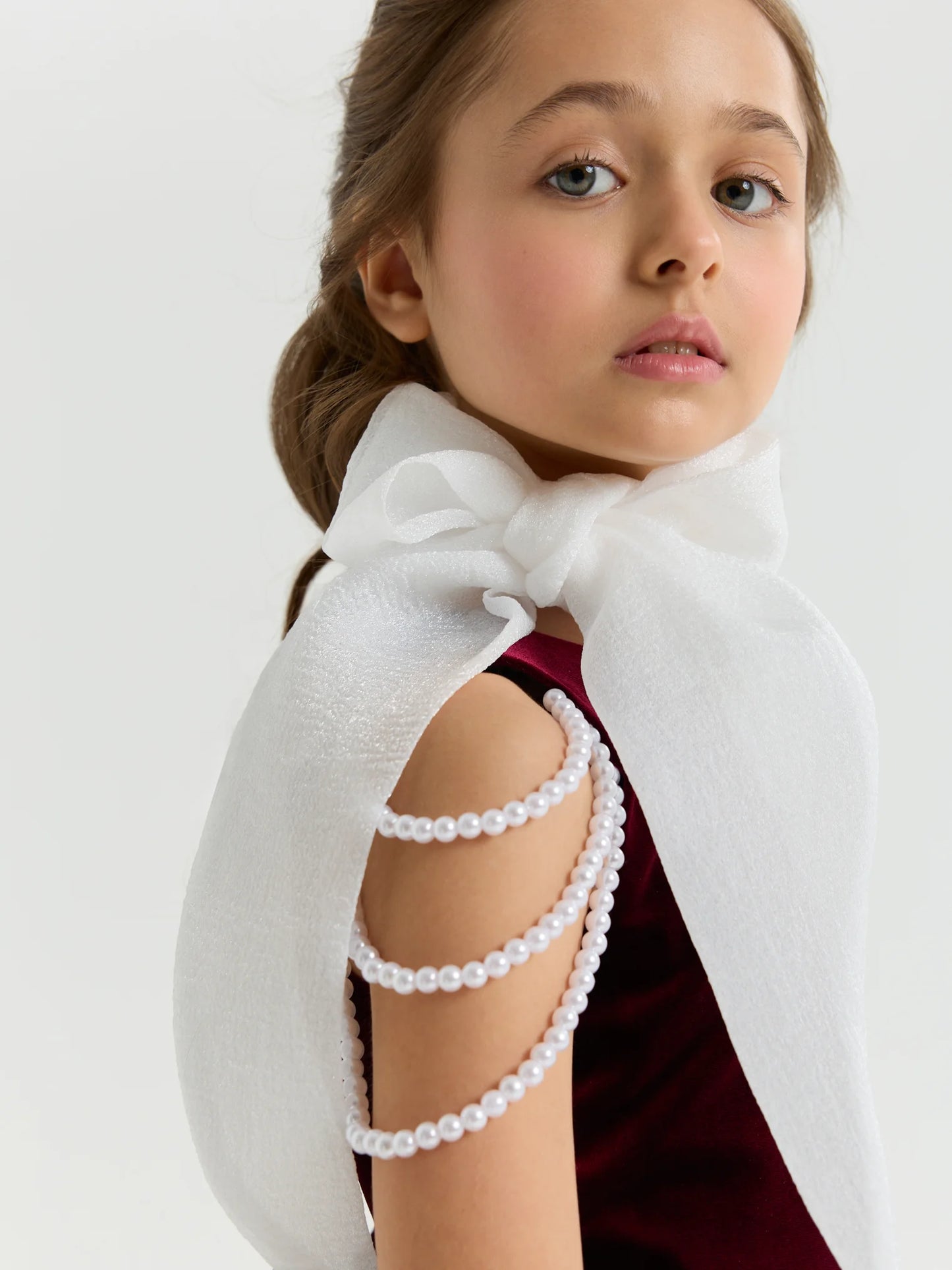 Dress "Coco", bordo-white