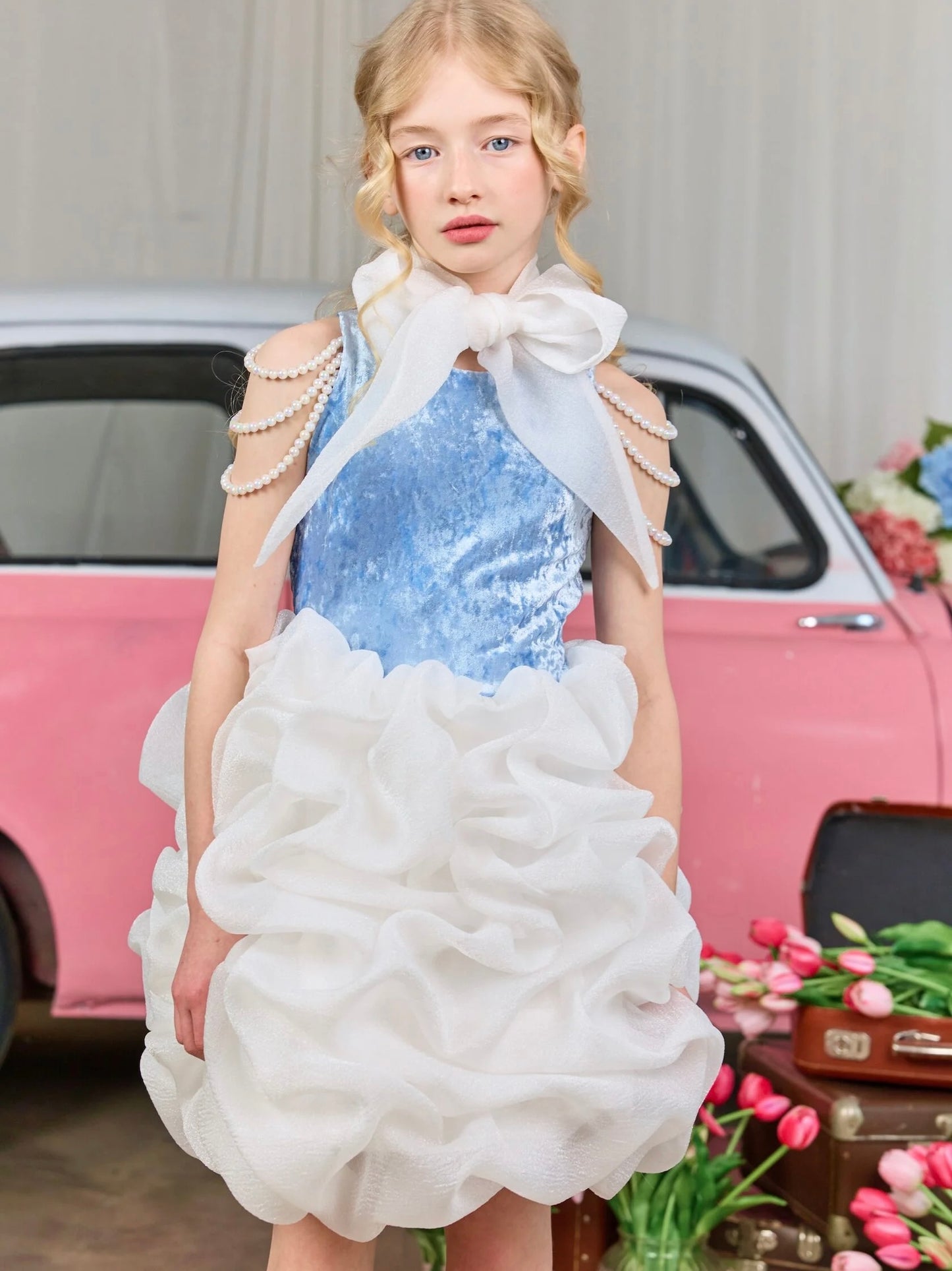 Dress "Coco", blue-white