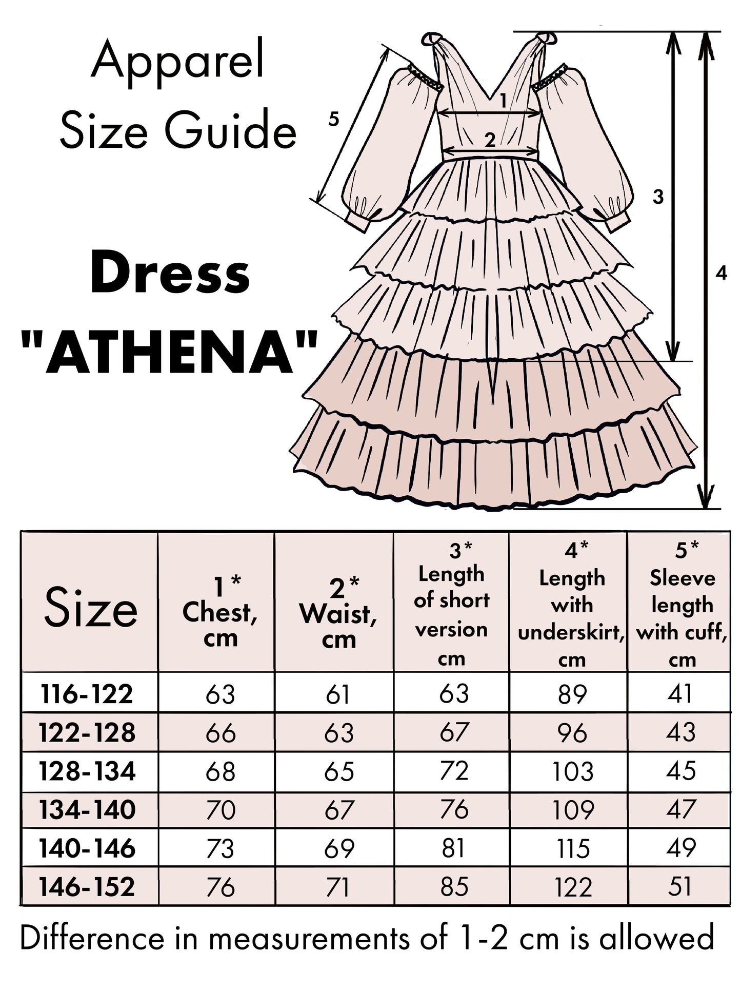 Dress "Athena", powder